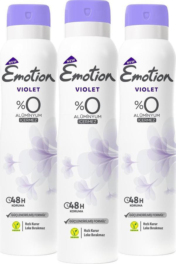 Emotion Violet Kadın Deodorant 3x150ml - Image 1