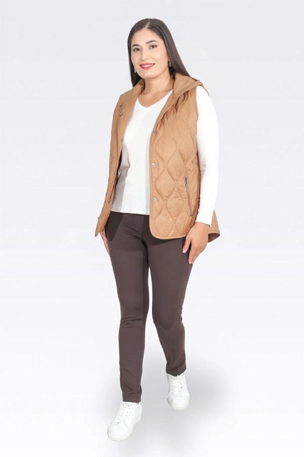 Tolga Saraçoğlu Kadın Yüksek Bel Toparlayıcı Tayt 30169 Kahverengi - Image 1