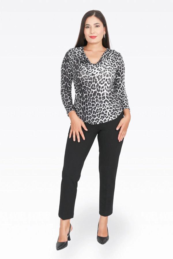 Tolga Saraçoğlu Kadın Dar Paça Bilek Boy Krep Dokulu Pantolon 0083 Siyah - Image 1