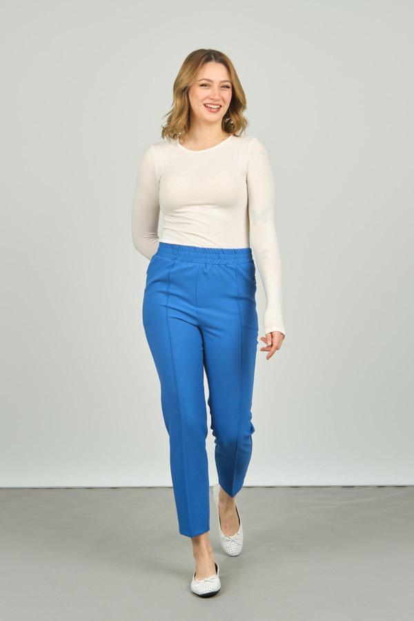 FA Pantolon Kadın Bilek Boy Önden Çizgi Dikişli Dar Kalıp Pantolon 6000 Saks - Image 1