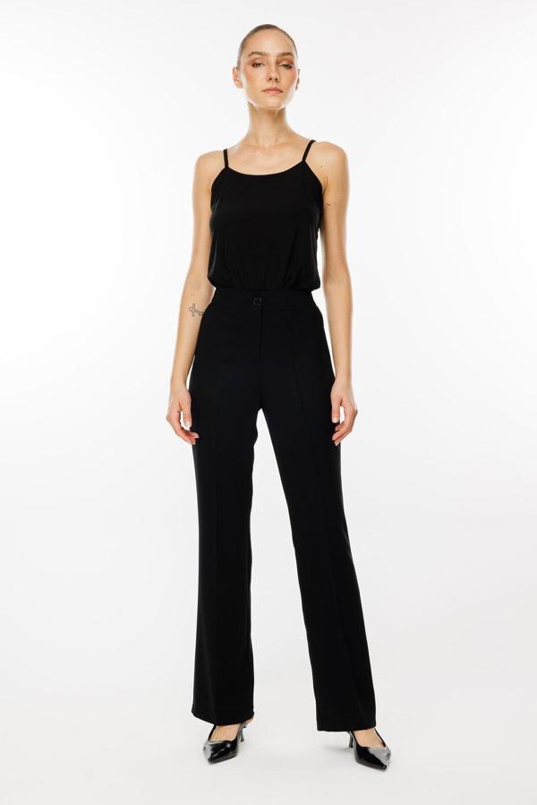 Moda İlgi Kadın Boru Paça Klasik Takım Pantolon T04527 Siyah - Image 1