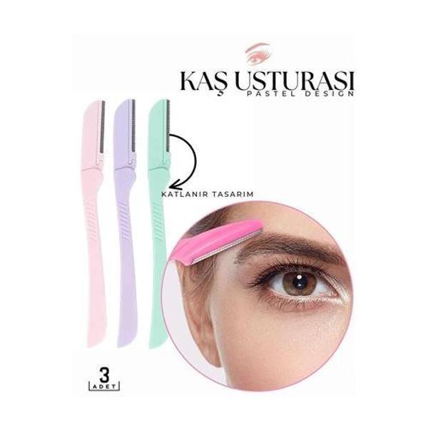 Turk Katlanabilir Kaş Şekillendirici Kaş Dermaplaner Yüz Usturası 3 ADET 718323 - Image 1