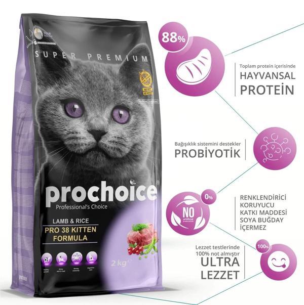 Pro Choice Pro 38 Kitten Kuzu Etli Yavru Kedi Maması 15 Kg - Image 1