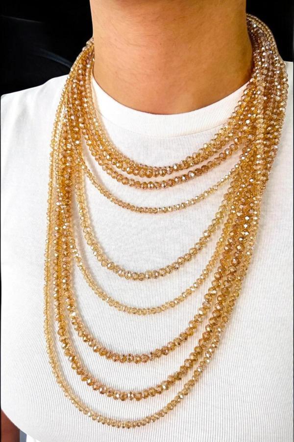 KRİSTAL ÇOKLU BONCUK TARZ KOLYE - Image 1