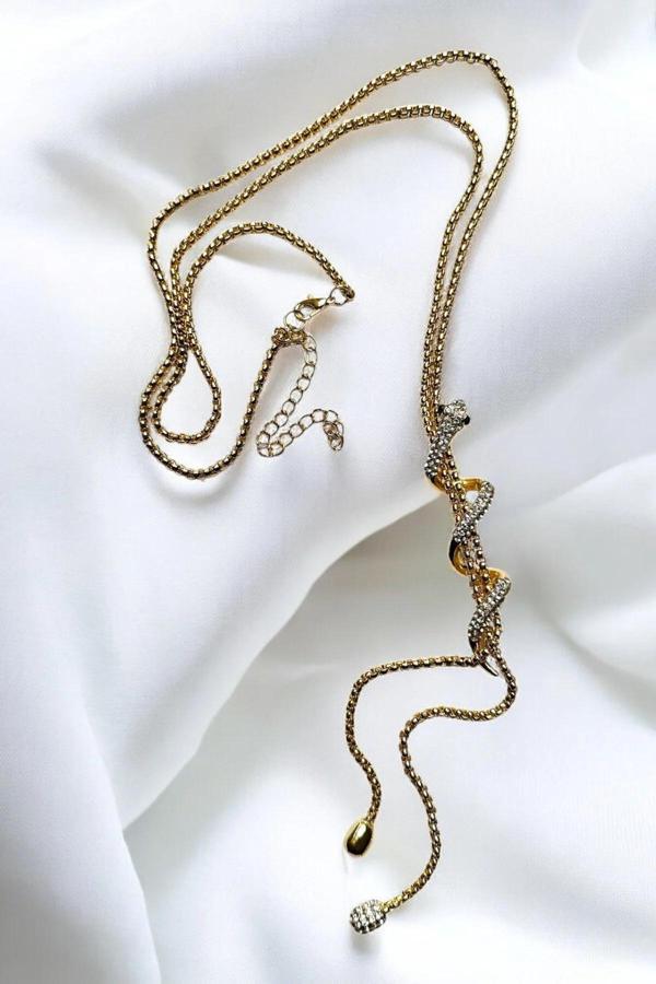 TAŞLI YILAN UZUN KOLYE - Image 1