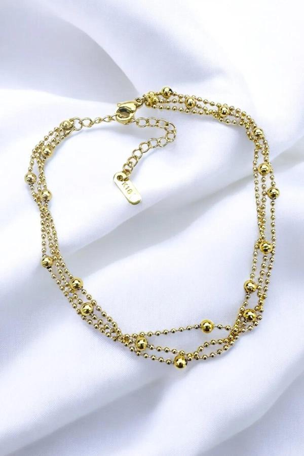 ÇELİK KARARMAZ TOP BONCUKLU ZİNCİR HALHAL - Image 1