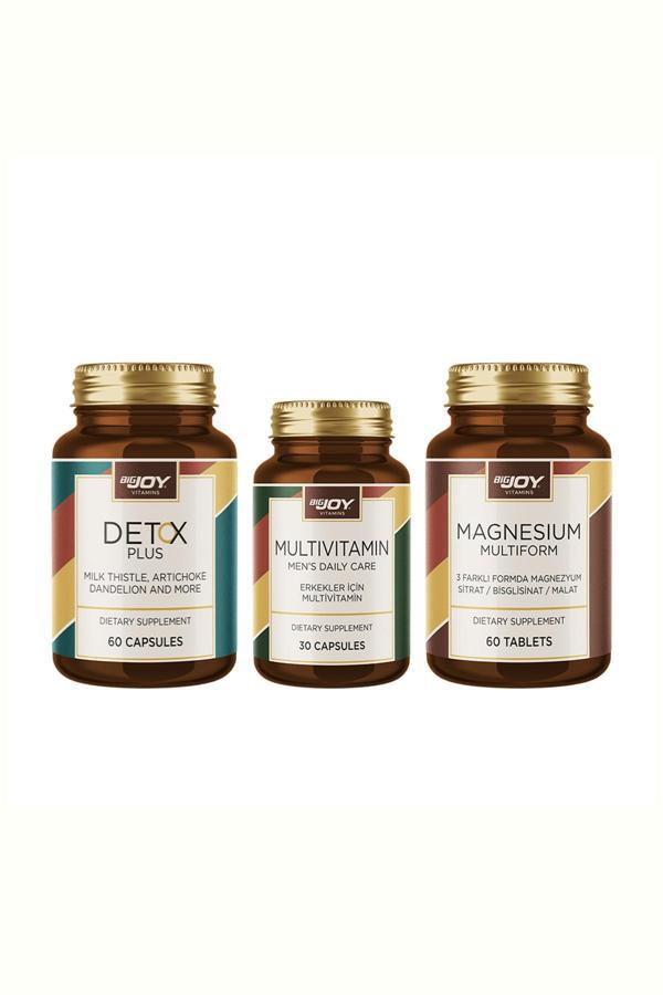 Erkekler İçin Vitamin&Mineral Paketi MULTIVITAMIN 30 Kapsül+DETOX PLUS 60 Kapsül+MAGNEZYUM 60 Kapsül - Image 1