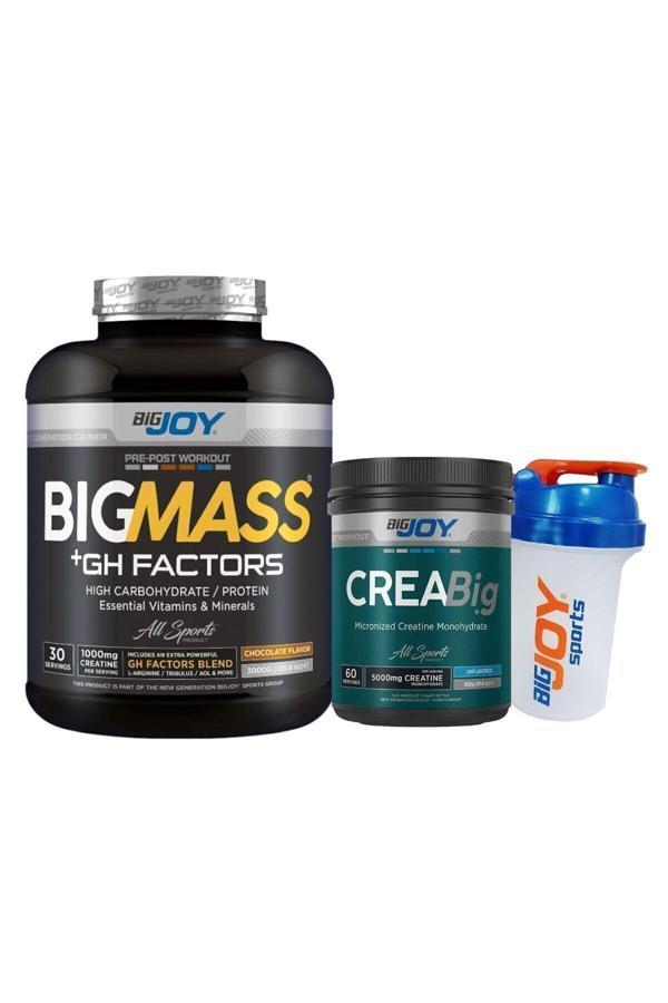 Bigmass Gh Factors Karbonhidrat Tozu 3000gr Çikolata Creabig Kreatin Monohydrate 300g Shaker Hediye - Image 1