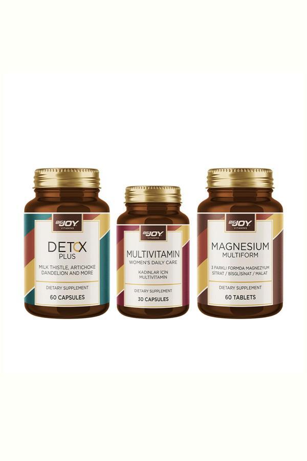 Kadınlar İçin Vitamin&Mineral Paketi MULTIVITAMIN 30 Kapsül+DETOX PLUS 60 Kapsül+MAGNEZYUM 60 Kapsül - Image 1