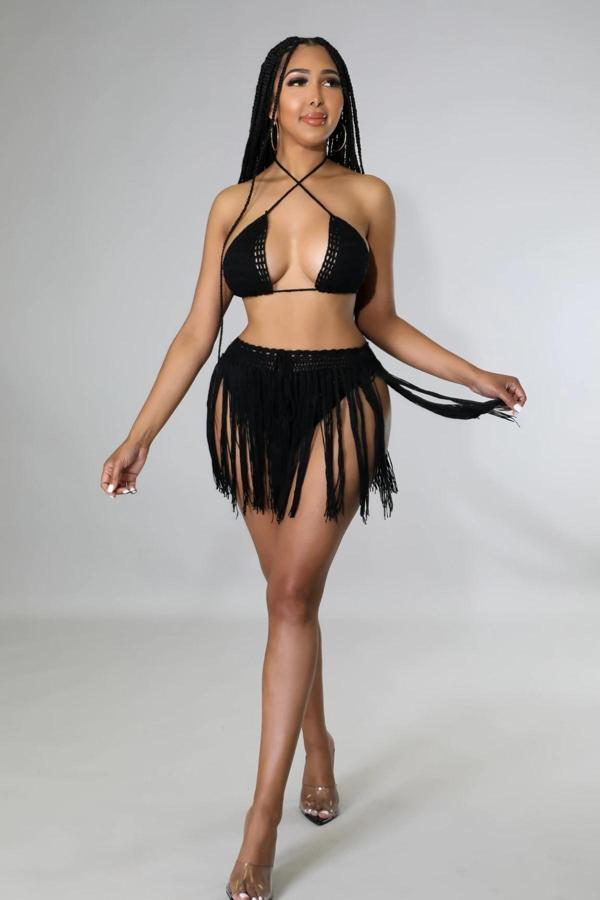 Major Butik Püsküllü Tığ Örgü Pareo Etek - Image 1