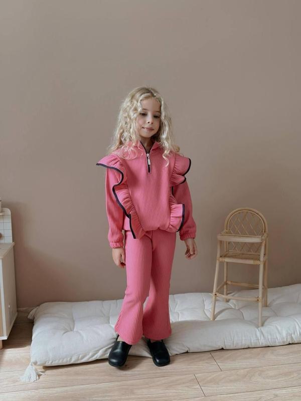 KIZ ÇOCUK YAKA FERMUARLI FİTİLLİ İSPANYOL PAÇA TAKIM - Image 1