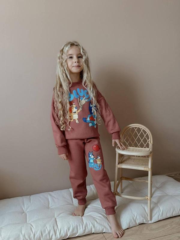 KIZ ÇOCUK BLUEY MODELLİ 3 İPLİK ŞARDONLU EŞOFMAN TAKIMI - Image 1