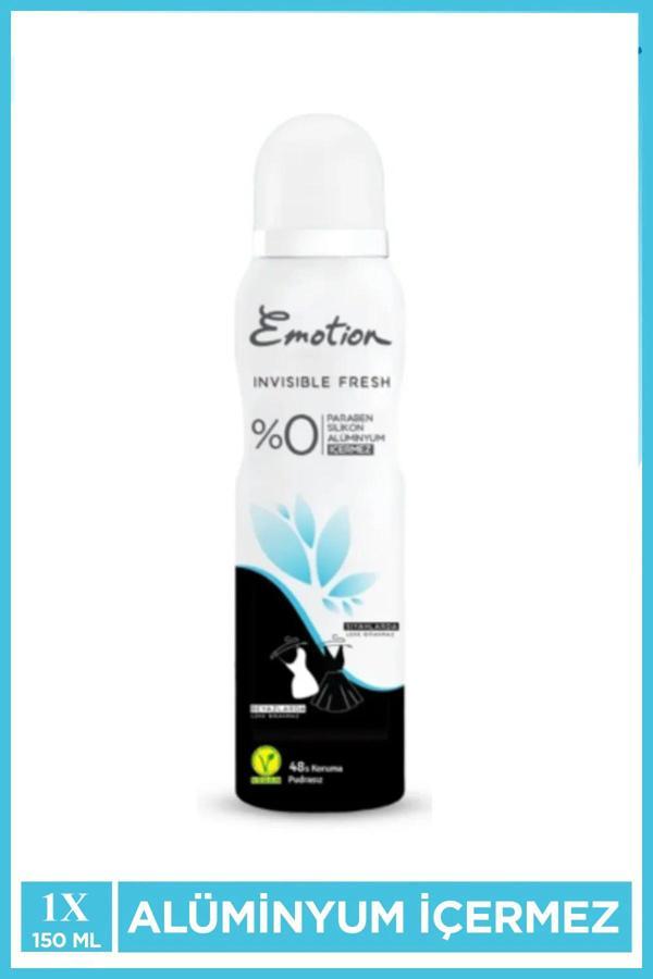 Emotion Invisible Fresh Black & White Kadın Deodorant 150ml Vegan, Leke Bırakmaz - Image 1