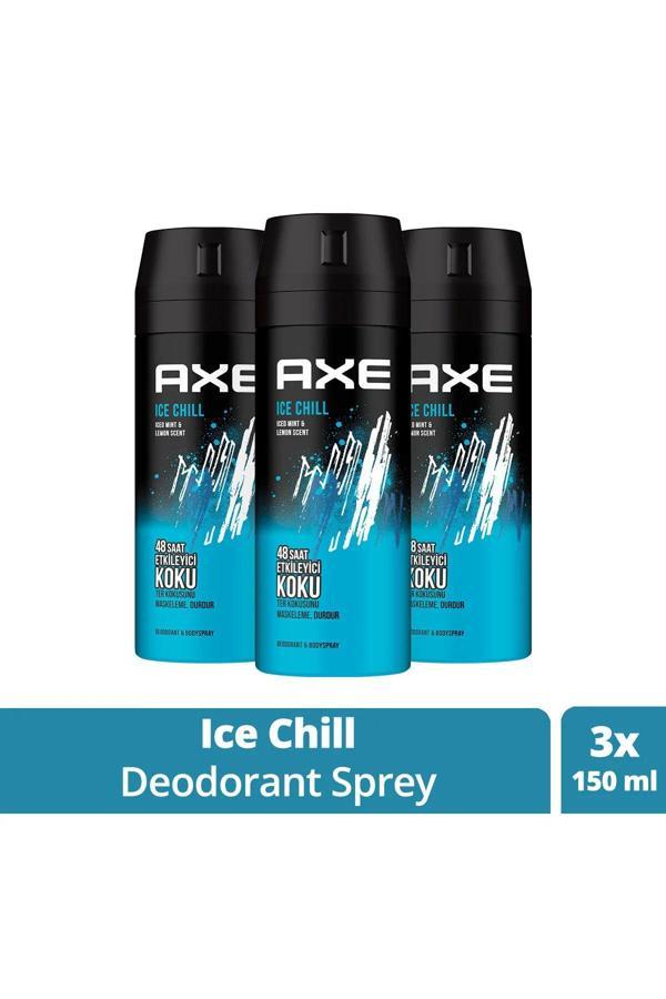 3 Adet Axe Ice Chill Erkek Deodorant Sprey 150 ml - Image 1