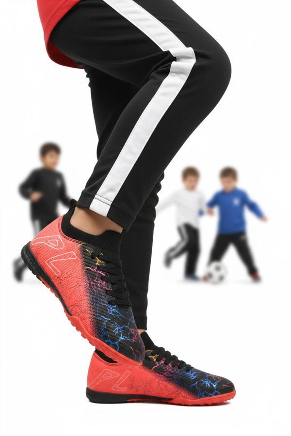 Siyah Fuşya Bilekten Çoraplı Erkek Çocuk Halı Saha Ayakkabısı FH-252-153 F - Image 1