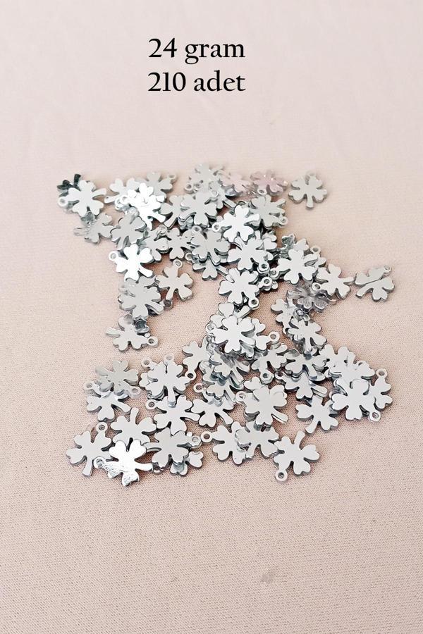 Oya Abiye Bileklik Kolye Pleksi Metalik Plastik Pul Gümüş Renk 24 gram 210 adet - BNC562 - Image 1