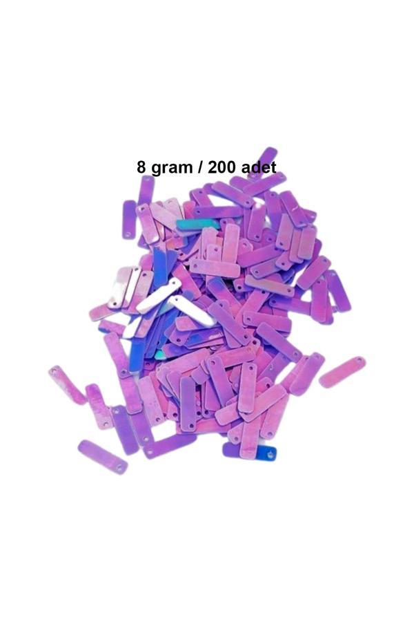 Mor 15 x 5 mm Dantel Oya Yazma Halhal Abiye Lazer Kesim Pul 200 adet / 8 gram - Image 1