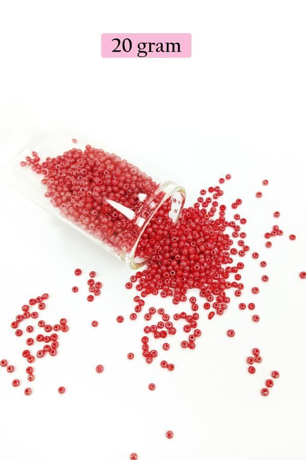 Dökme Cam Kum Boncuk (11/0) 2 mm - 20 Gram - Kırmızı - BNC004 - Image 1
