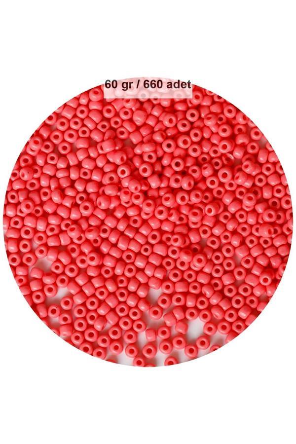 Karpuz Pembesi Renk 4 mm Yaklaşık 660 adet / 60 gram Cam Boncuk Oya Yazma Bileklik ve Kolye - Image 1