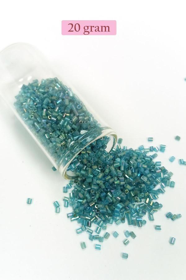 Kesme Cam Boncuk 2mm - 20 Gram - Şeffaf Çam Yeşili -BNC332 - Image 1