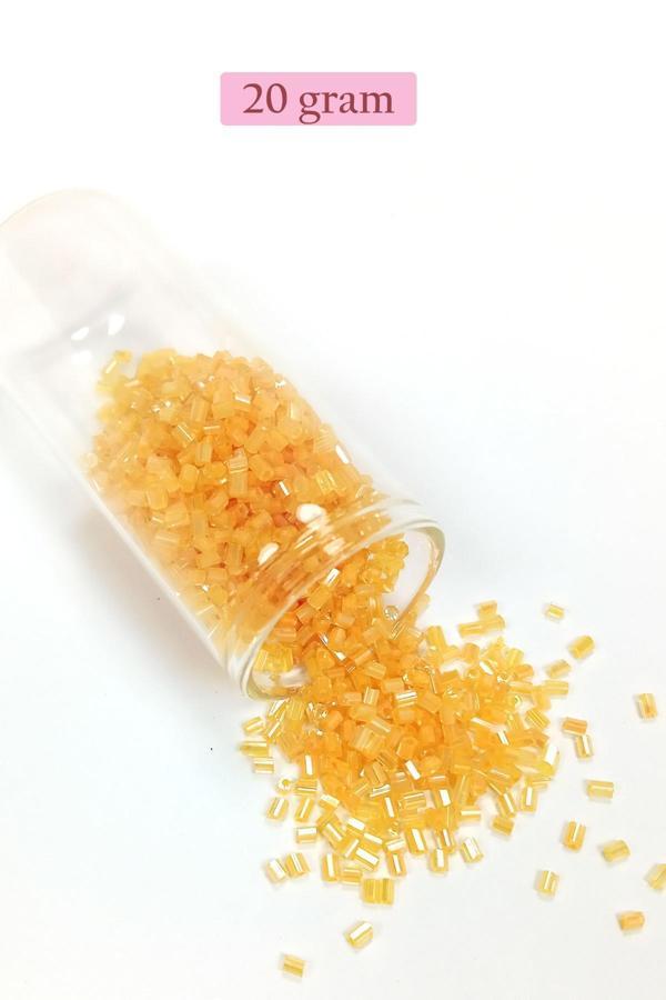 Kesme Cam Boncuk 2mm - 20 Gram - Şeffaf Açık Sarı -BNC335 - Image 1