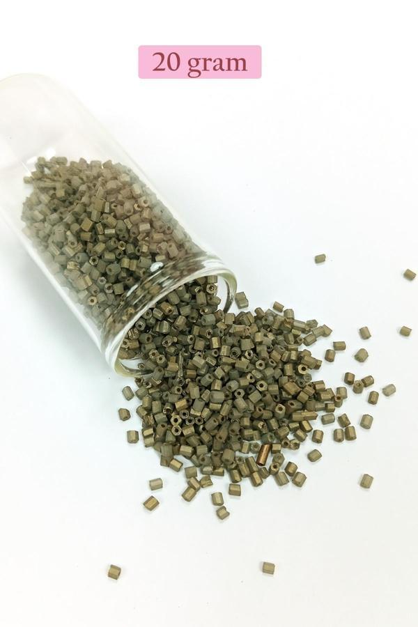Kesme Cam Boncuk 2mm - 20 Gram - Mat Asker Yeşili -BNC317 - Image 1