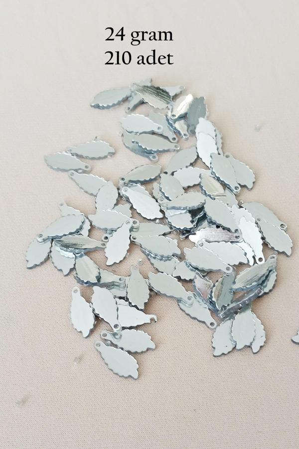 Oya Abiye Bileklik Kolye Pleksi Metalik Plastik Pul Gümüş Renk 24 gram 210 adet - BNC572 - Image 1