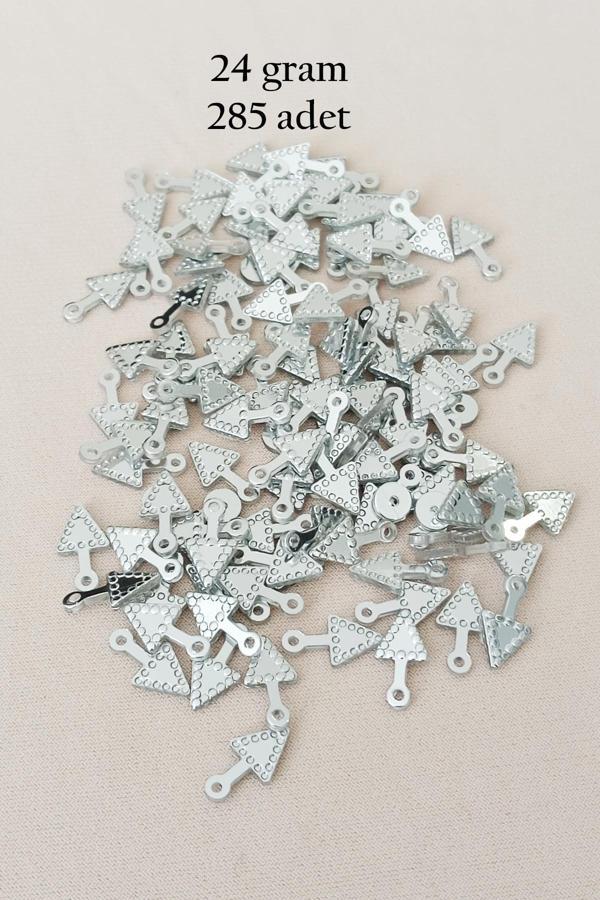 Oya Abiye Bileklik Kolye Pleksi Metalik Plastik Pul Gümüş Renk 24 gram 285 adet - BNC565 - Image 1