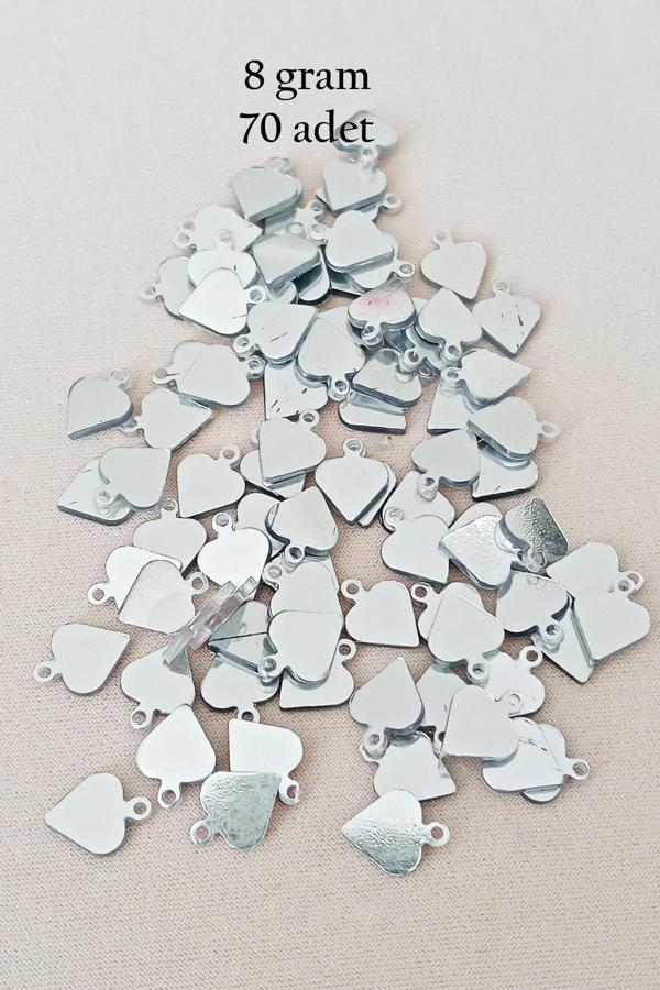 Oya Abiye Bileklik Kolye Pleksi Metalik Plastik Pul Gümüş Renk 8 gram 70 adet - BNC530 - Image 1