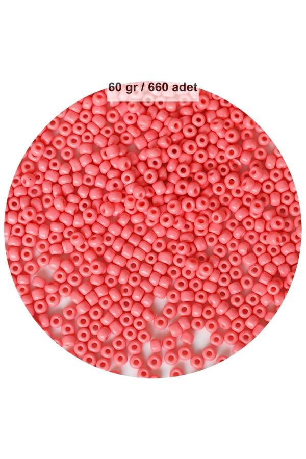 Pembe Renk 4 mm Yaklaşık 660 adet / 60 gram Cam Boncuk Oya Yazma Bileklik ve Kolye - Image 1