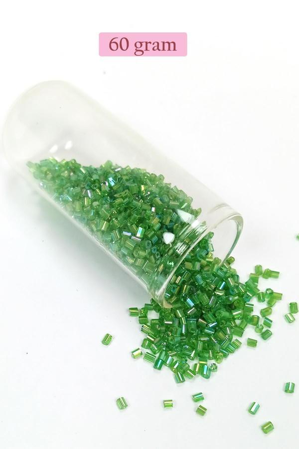 Kesme Cam Boncuk 2mm - 60 Gram - Şeffaf Yeşil - BNC355 - Image 1