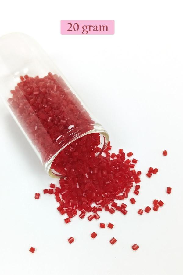 Kesme Cam Boncuk 2mm - 20 Gram - Bordo -BNC341 - Image 1
