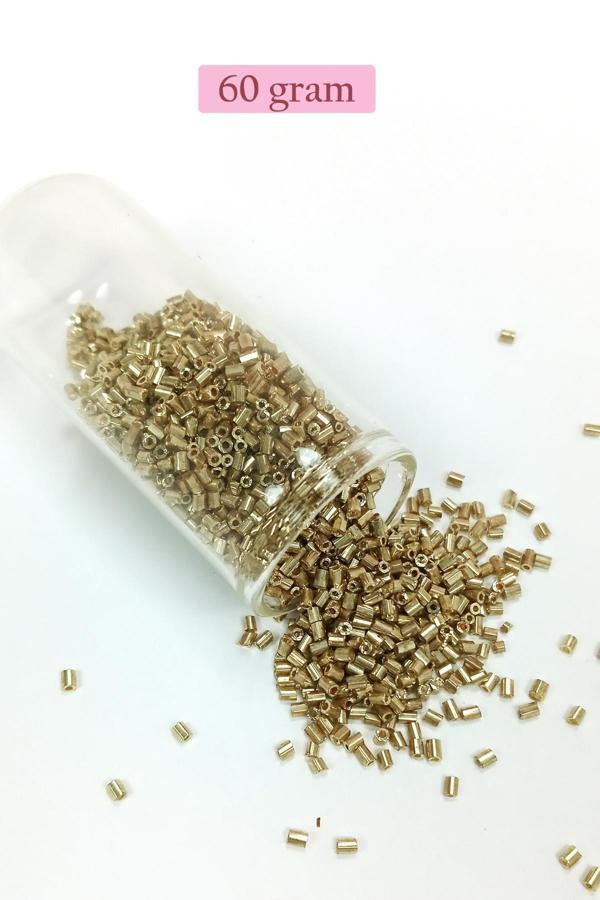 Kesme Cam Boncuk 2mm - 60 Gram - Gold - BNC356 - Image 1