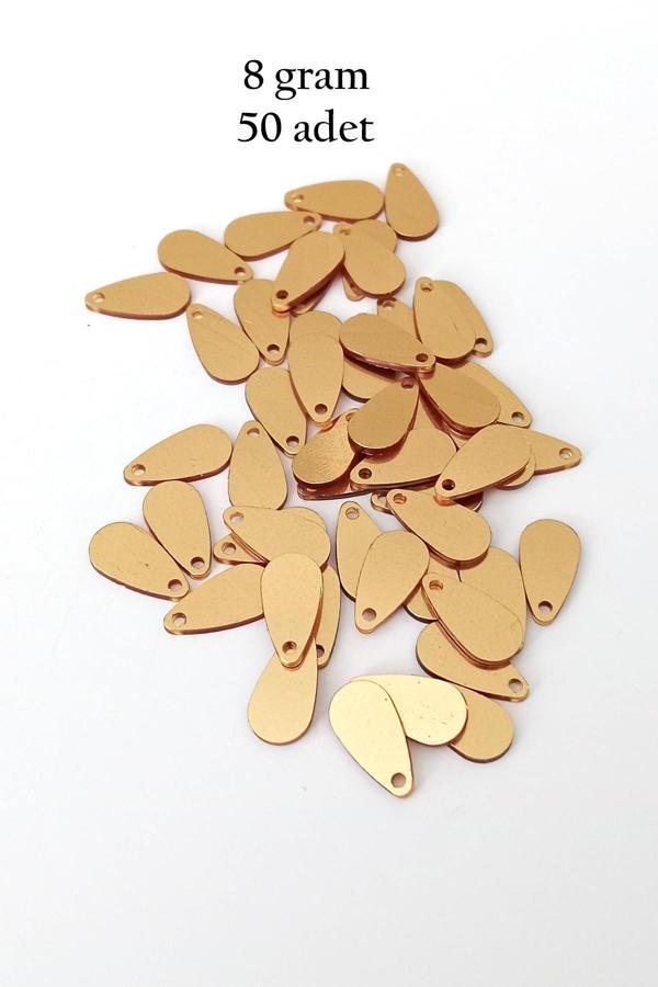 Oya Abiye Bileklik Kolye Pleksi Metalik Plastik Pul Altın Renk 8 gram 50 adet - BNC484 - Image 1