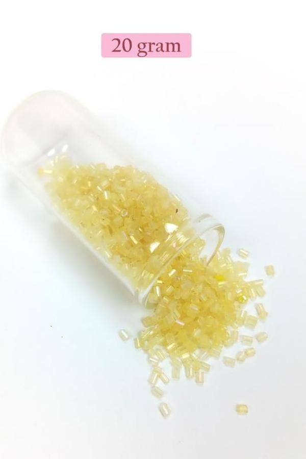 Kesme Cam Boncuk 2mm - 20 Gram - Şeffaf Sarı -BNC303 - Image 1