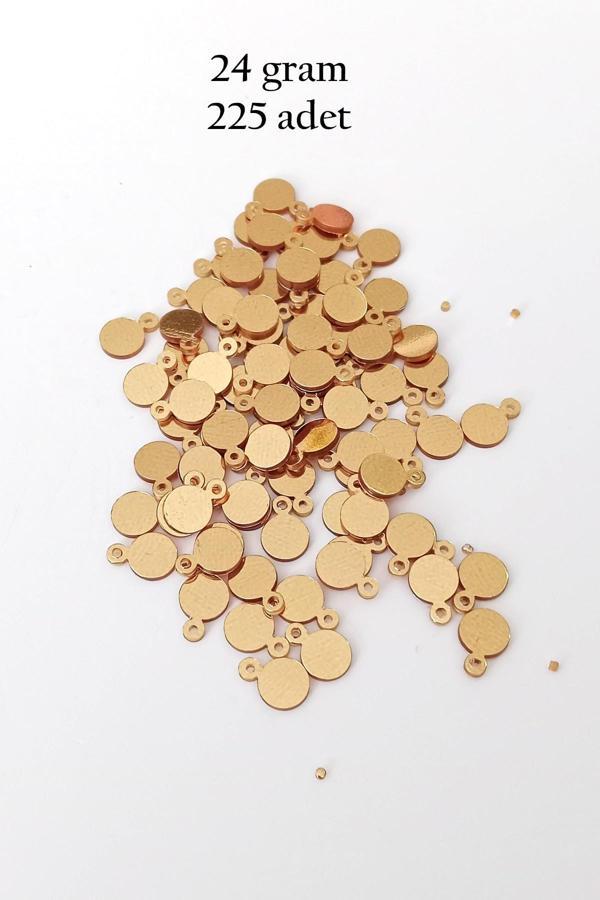 Oya Abiye Bileklik Kolye Pleksi Metalik Plastik Pul Altın Renk 24 gram 225 adet - BNC553 - Image 1