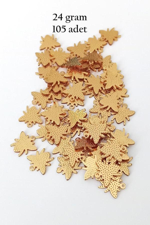 Oya Abiye Bileklik Kolye Pleksi Metalik Plastik Pul Altın Renk 24 gram 105 adet - BNC541 - Image 1