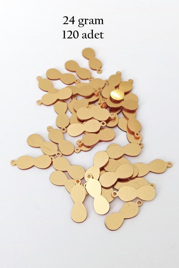 Oya Abiye Bileklik Kolye Pleksi Metalik Plastik Pul Altın Renk 24 gram 120 adet - BNC540 - Image 1