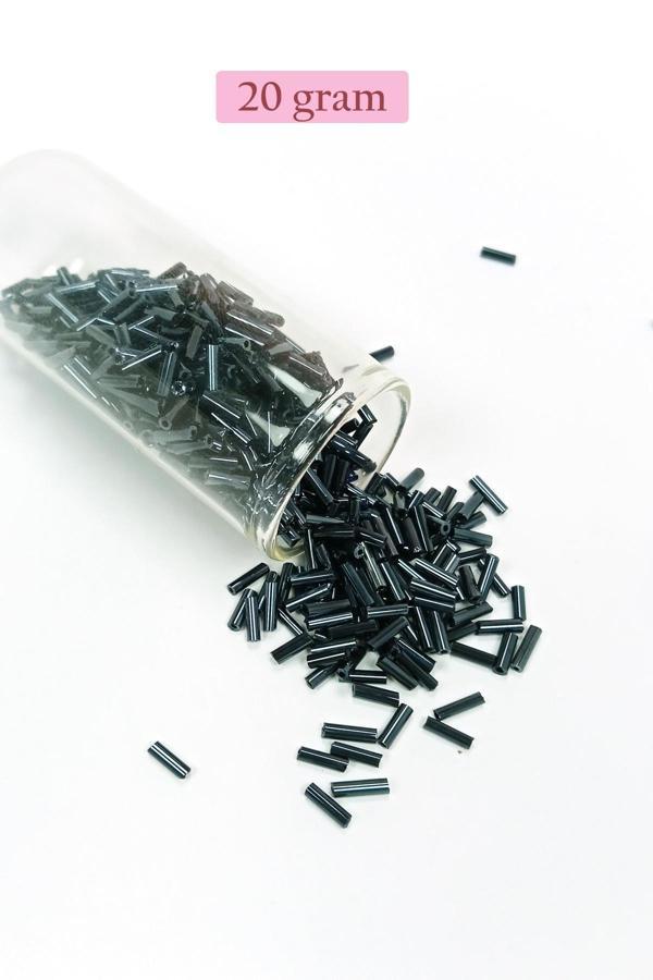 Uzun Boru Kesme Boncuk Çap 2mm Uzunluk 10 mm - 20 Gram - Koyu Yeşil - BNC227 - Image 1