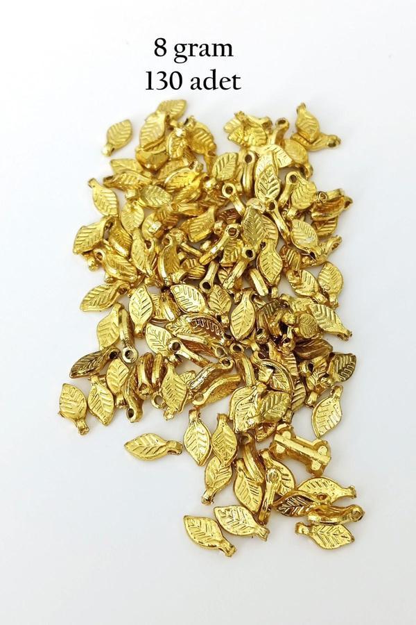 Oya Abiye Bileklik Kolye Pleksi Metalik Plastik Pul Altın Renk 8 gram 130 adet - BNC475 - Image 1