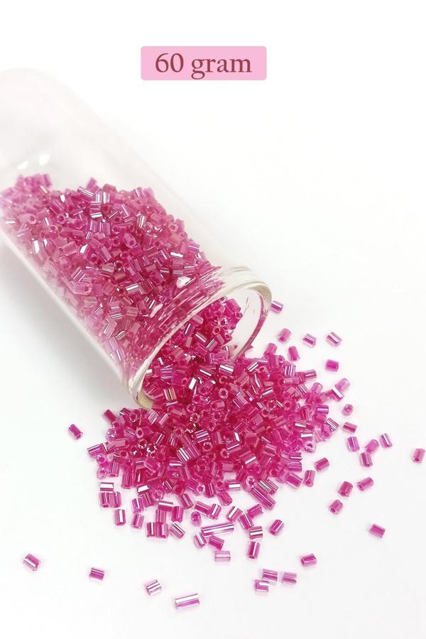 Kesme Cam Boncuk 2mm - 60 Gram - Şeffaf Pembe - BNC382 - Image 1