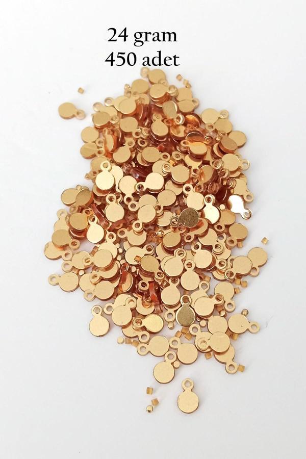 Oya Abiye Bileklik Kolye Pleksi Metalik Plastik Pul Altın Renk 24 gram 450 adet - BNC557 - Image 1