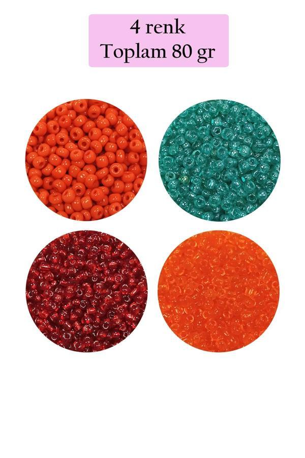 Dökme Cam Kum Boncuk (11/0) 2 mm - 4 Renk - Toplam 80 Gram - BNC402 - Image 1