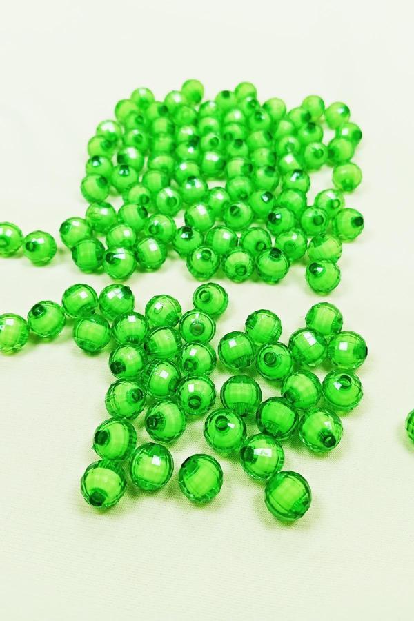 Dünya Boncuk İçten Boncuklu Bileklik Çanta Boncuğu 10 mm 50 gr Yeşil - BNC460 - Image 1