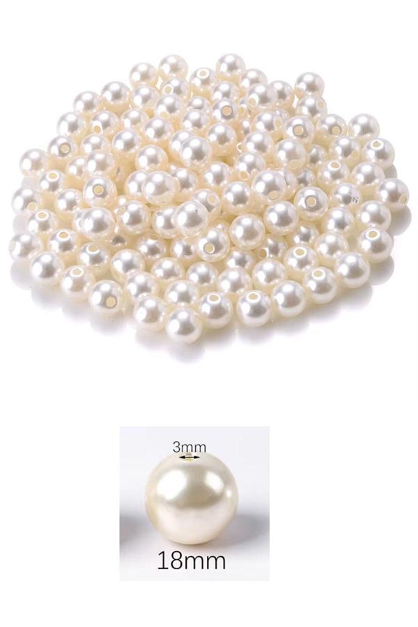 50 gram 18mm Krem Çanta-Takı Boncuğu - Image 1