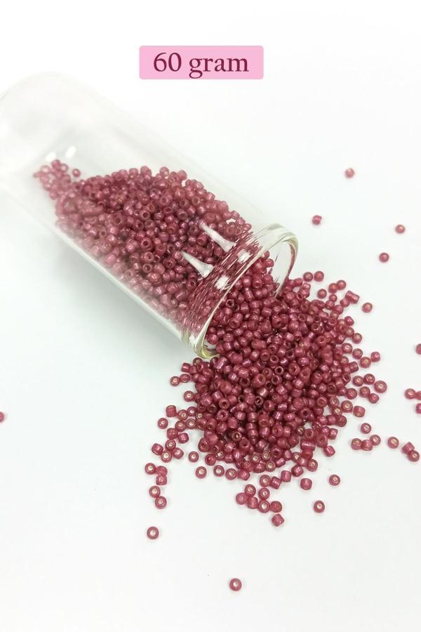 Dökme Cam Kum Boncuk (11/0) 2 mm - 60 Gram - Koyu Pembe - BNC046 - Image 1