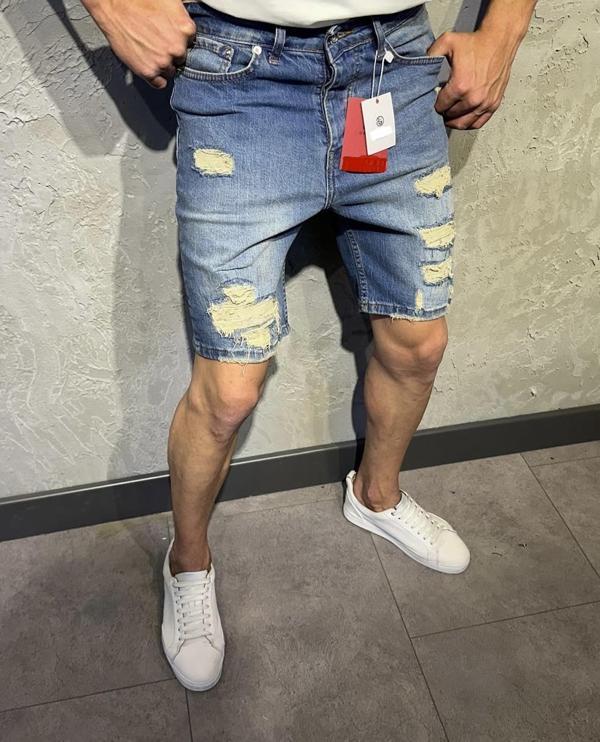 Maddox Denim Rahat Kalıp Lazer İşlemli Slim Fit Erkek Kot Şort  - Image 1