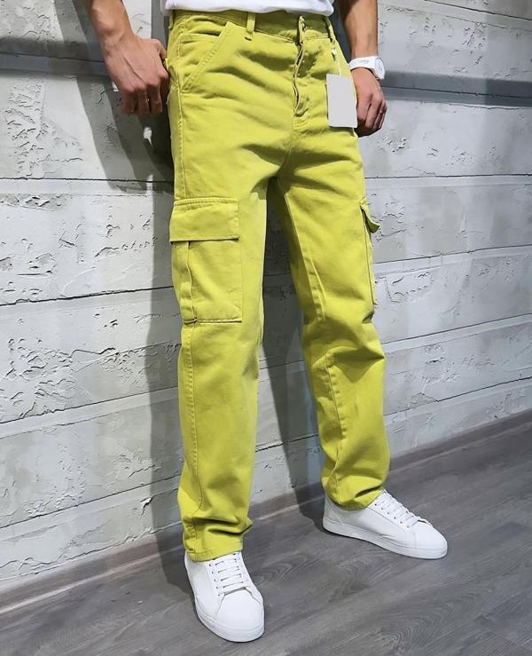 Lisbon Denim Street Baggy Kargo Cep Straight Yandan Cepli Kot Erkek Jean Pantolon  - Image 1