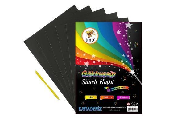 Supertrend Sihirli Kağıt Kazıma (Gökkuşağı) 5'li Paket 20x30 cm. - Image 1