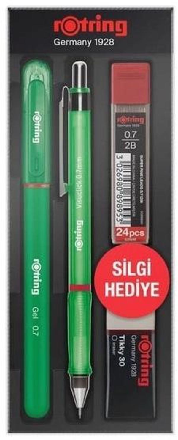 Supertrend Visuclick Versatil Kalem + Jel Kalem + Min + Silgi Okul Seti 0.7 mm YEŞİL - Image 1